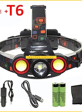 1600LM 1x XML-6 + 2x XPE LED Headlamp 3 LED Headlight Powerf