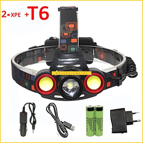 1600LM 1x XML-6 + 2x XPE LED Headlamp 3 LED Headlight Powerf