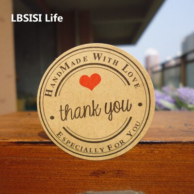 LBSISI Life 108pcs Thank You Hand Made With Love Sticker Co