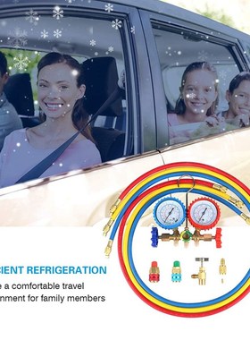 AC Diagnostic Manifold Freon Meter Kit for R134A R12 Refrige