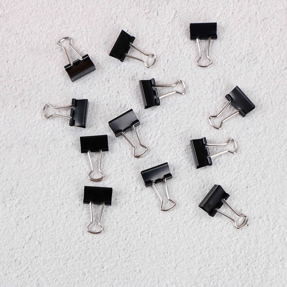 peerless 12pcs black metal binder clips notes file letter p