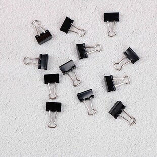 Peerless 12Pcs Black Metal Binder Clips Notes File Letter P