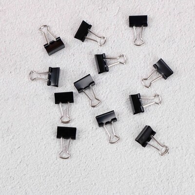 Peerless 12Pcs Black Metal Binder Clips Notes File Letter P