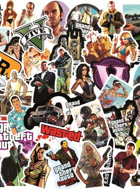 50 PCS GTA Game Stickers for Car Styling Bike Motorcycle Ph