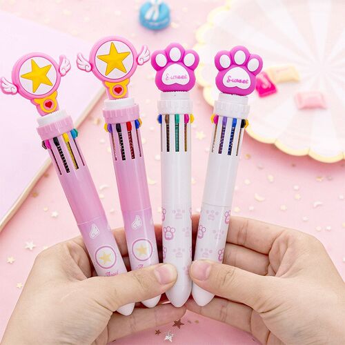 10 Colors  paw Ballpoint Pen Kawaii Magic wand Unicorn F