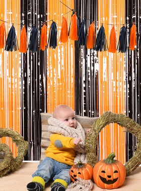 Halloween atmosphere layout 1*2 rain silk curtain Halloween