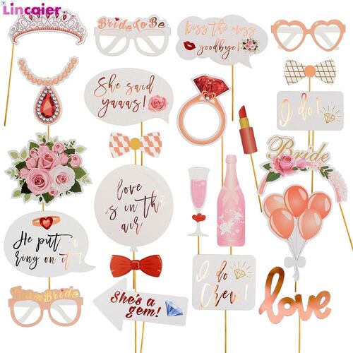 23pcs Wedding Photo Booth Props Just Married Photobooth