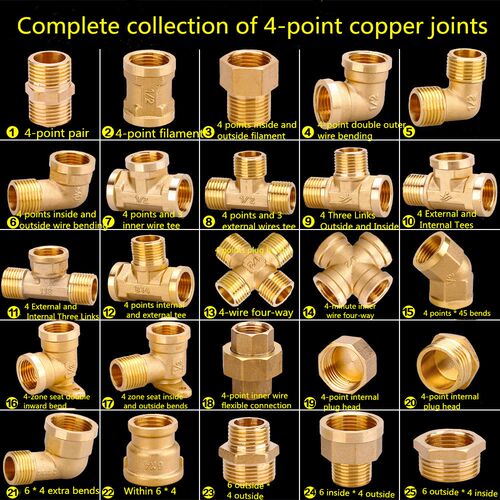 Water pipe plumbing fittings 6 points to 4 points copper red