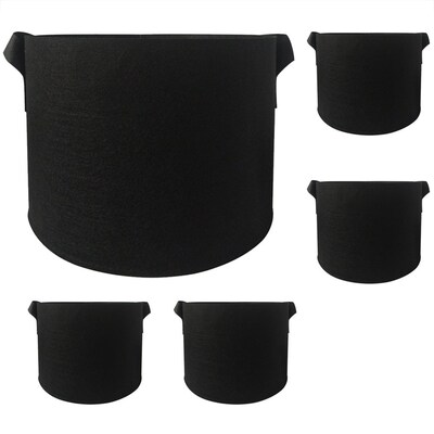 1-100 Gallon Round Fabric Grow Bags Breathable Pots Planter