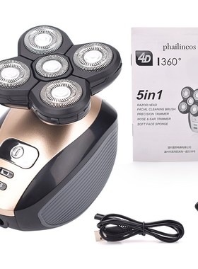 5 In 1 4D 's Rechargeable Bald Head Electric Shaver 5 Floati