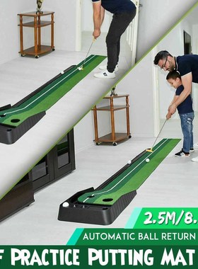 NEW 2.5M Golf Putting Mat Golf Putter Trainer Green Putter