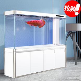YEE意牌鱼缸客厅大型龙鱼缸2米超白玻璃水族箱底滤生态屏风办公室