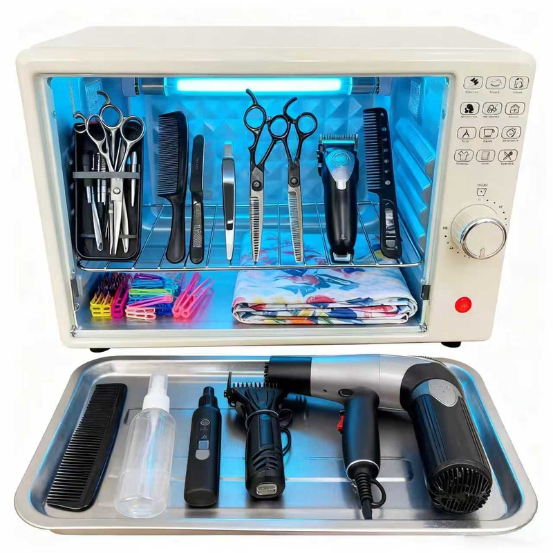 大容量绘本纹身小型修脚店耳钉消毒盒房卡剪刀口罩uv消毒柜美发店