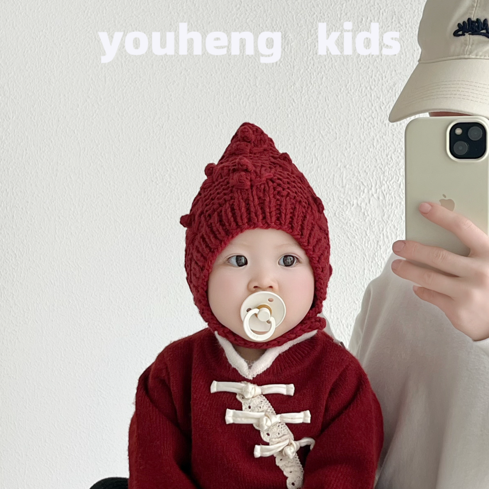 婴儿毛线帽秋冬季宝宝帽子针织保暖帽小月龄护耳帽包头帽纯色可爱,童装/婴儿装/亲子装,帽子,淘宝优惠券,粉丝福利购,淘宝优惠卷