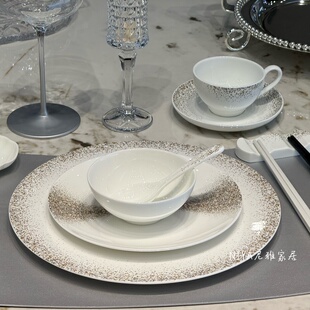 尼雅家居骨瓷餐具套装摆台意式现代轻奢会所酒店餐厅包厢商务宴请