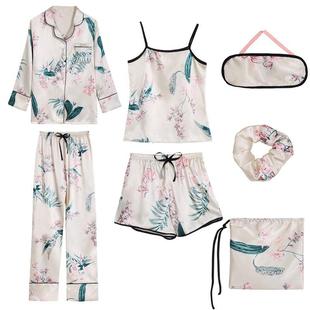 7p set Nightwear pyjamas Women Pajamas Pijamas sleeping wear