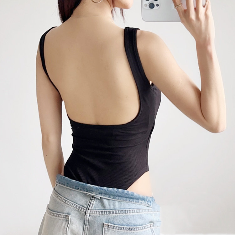 欧美性感大露背连体吊带