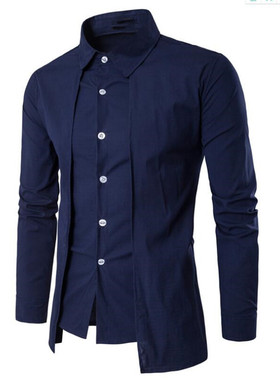 Placket Male Blouse Tide Streetwear 2019 New Boy Tops