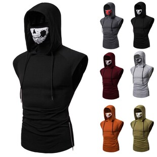 Men Hoody Hoodies Summer Sleeveless Vest Tanktop T Shirt Tee
