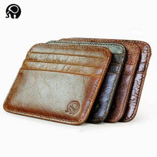package bus card holder Slim leather multi-card-bit pack bag