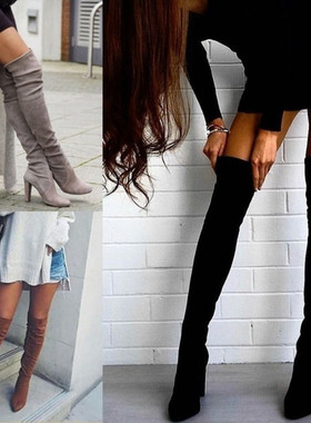 Woman Winter High heels Women Long Boots Ladies Shoes size43