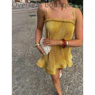 skirt for glossy dress women短裙吊带连衣裙女 camisole Short