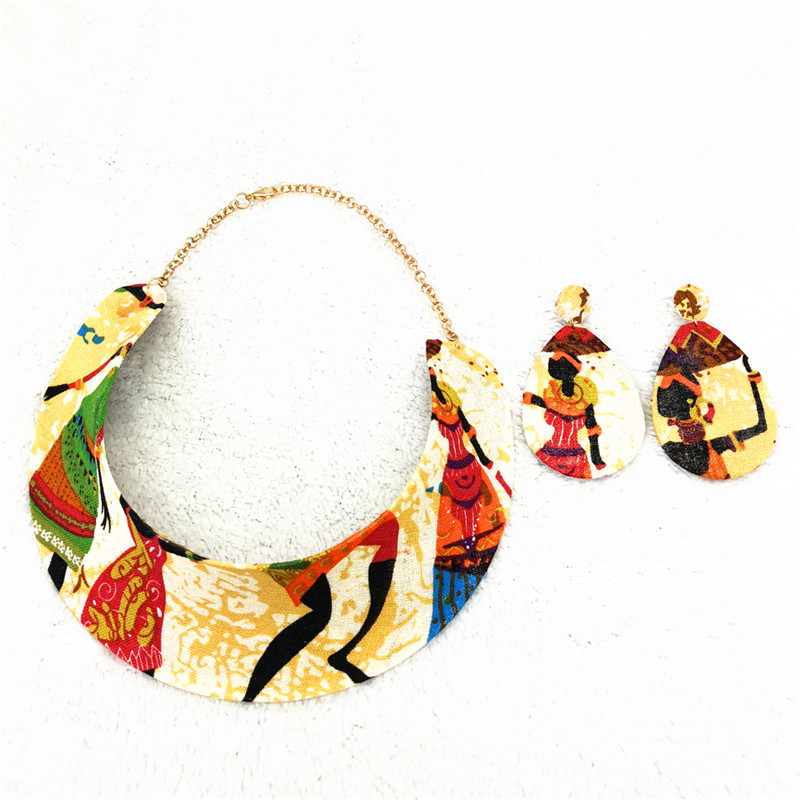 非洲布艺风情女项炼夸张项圈 african necklace choker women