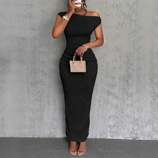 Diagonal 2025 Shangshui Ripple Dress Shoulder