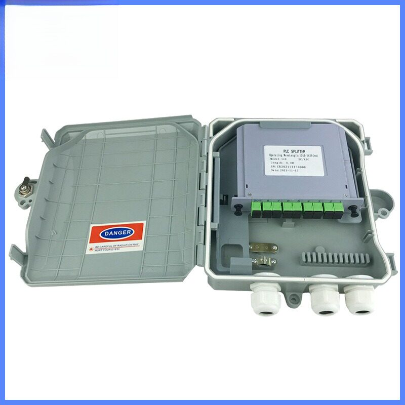 光纤分纤盒8芯分光箱室外室内壁挂式分纤箱1分4光纤盒12芯分线箱