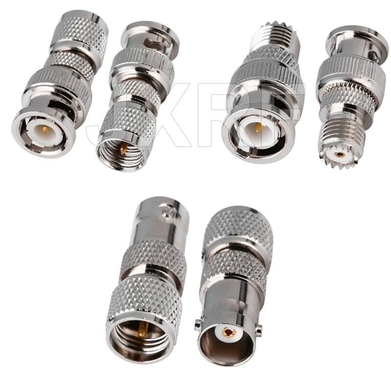 JXRF同轴连接器BNC转mini UHF对讲机天线接头BNC公母转UHF