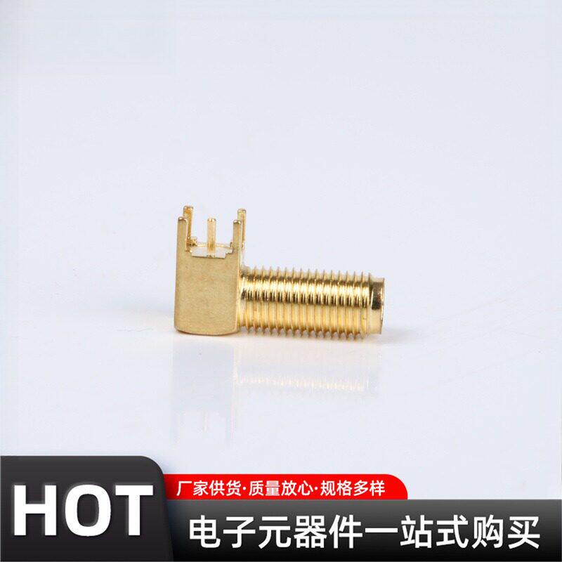 射频连接器SMA-KWE SMAKWE加长SMA弯母头卧式插板焊PCB板天线座