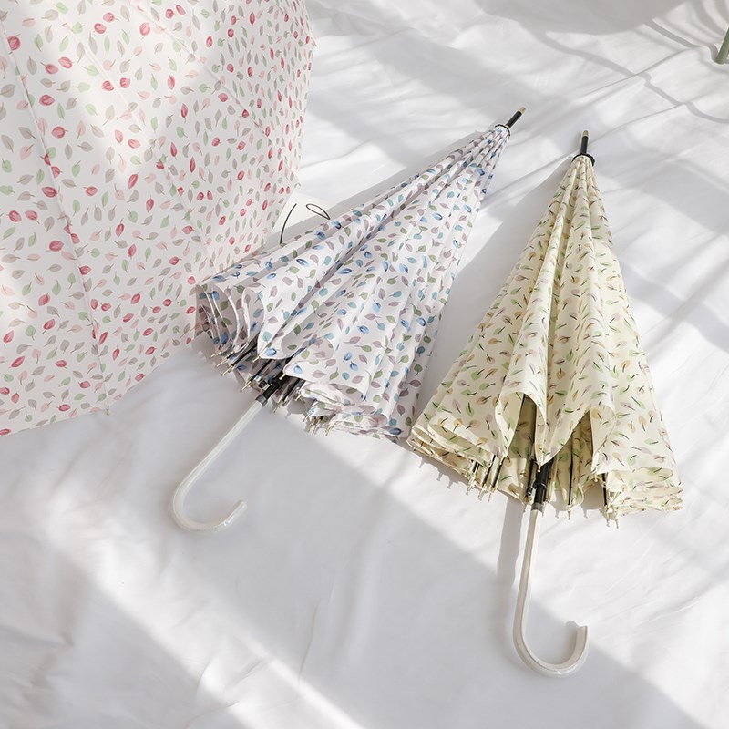 大号小清新双人弯长柄雨伞加大加厚加固暴雨自动长柄伞两用女
