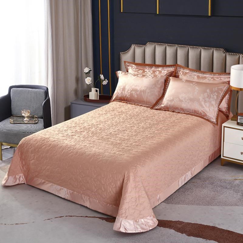 2025年贡缎提花全棉加厚夹棉床单单件床盖三件四件套床上用品