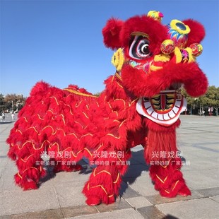 醒狮舞狮道具全套舞狮服装双人泡沫羊毛醒狮狮头舞狮子头演出服