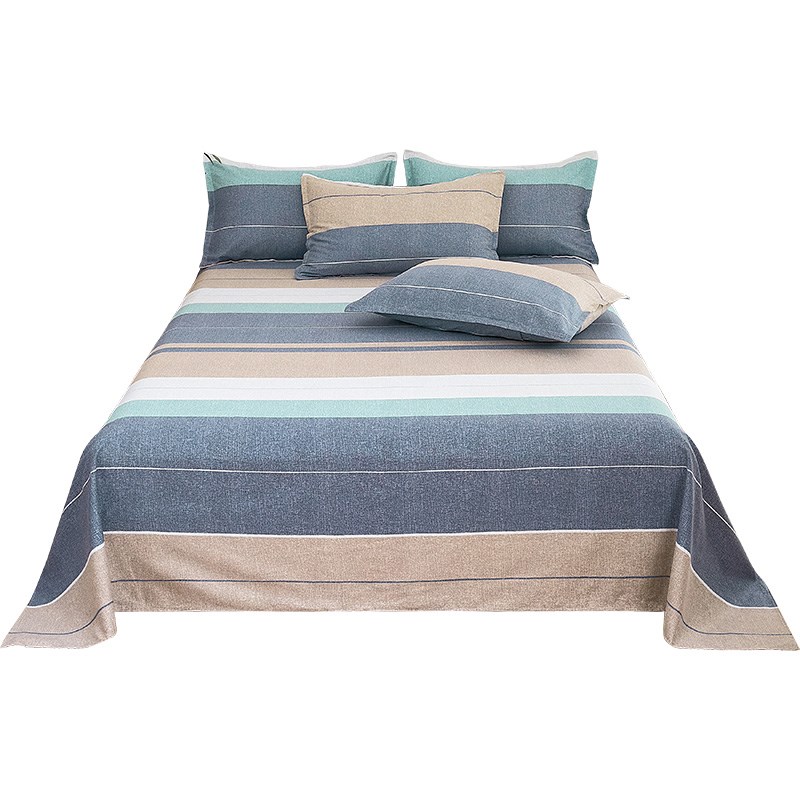 老粗布床单单件夏季凉感双人100全棉单人宿舍被单凉席三件套