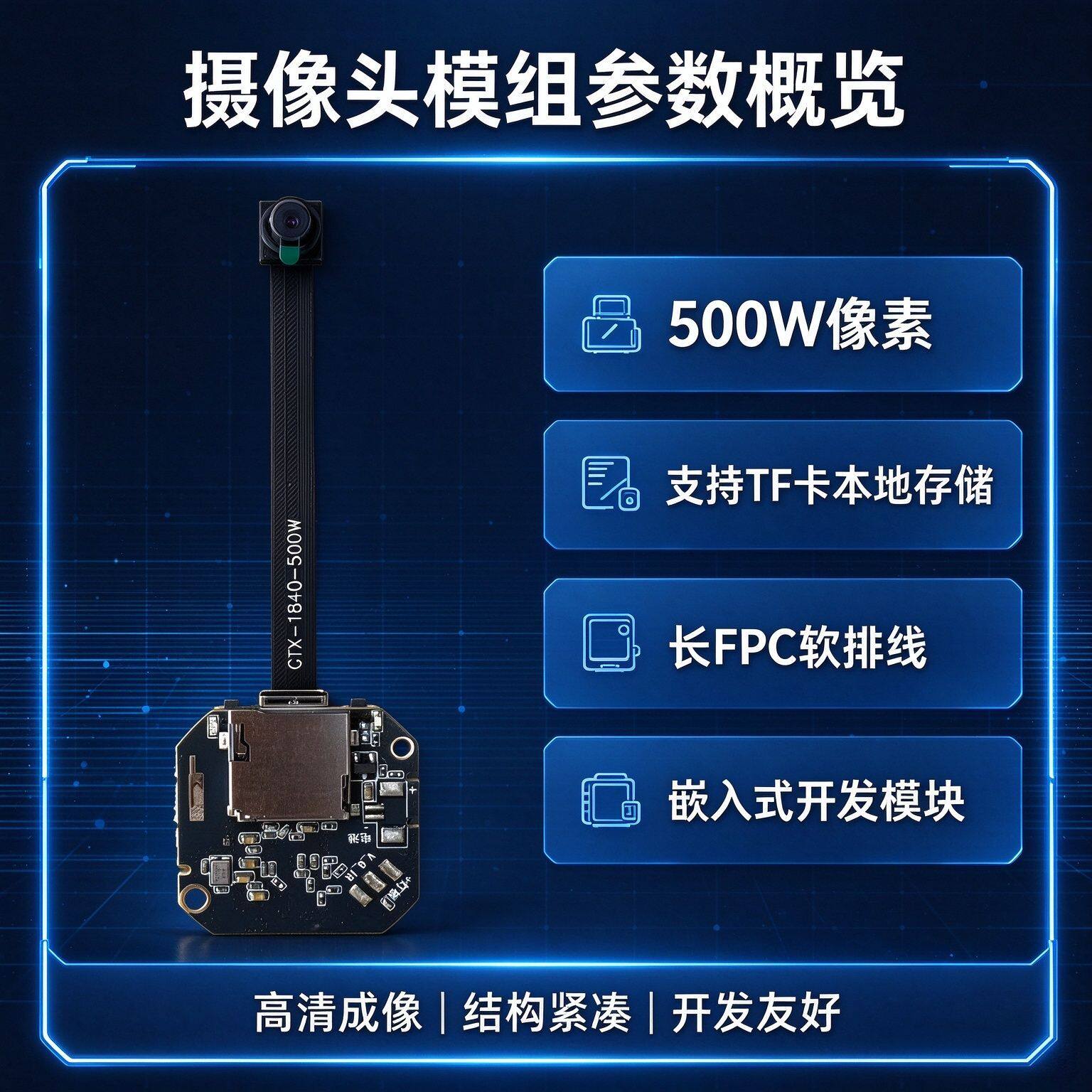 500W像素 高清摄像头模组 图像采集模块 嵌入式开发DIY组件