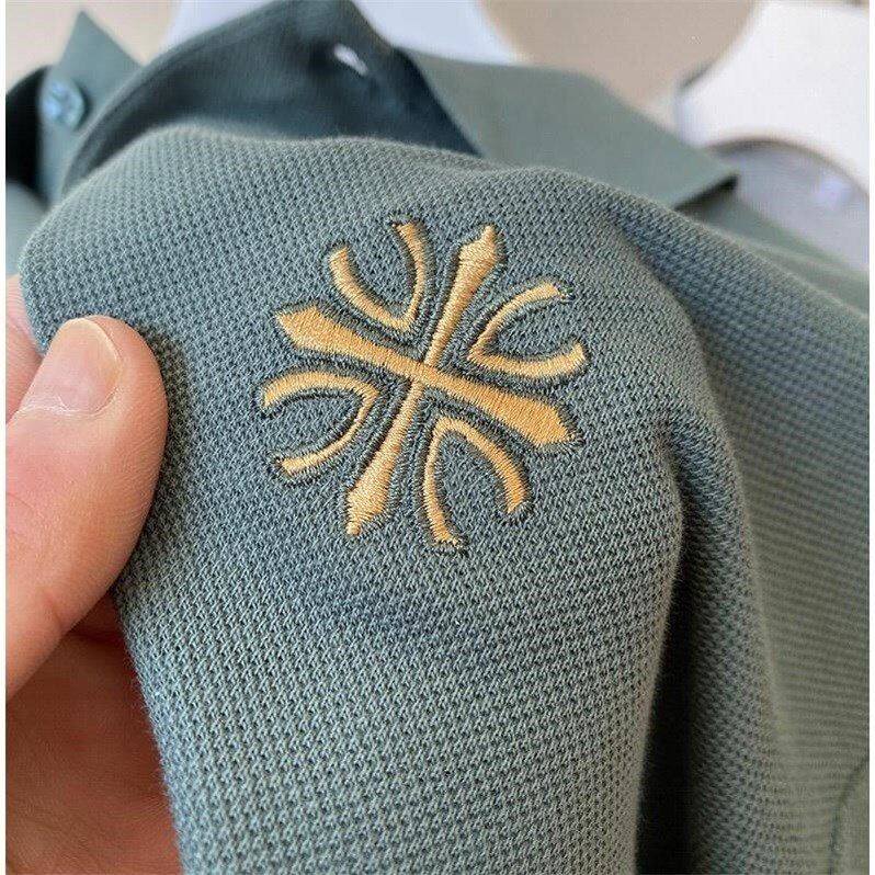 重磅厚款刺绣Polo衫短袖纯色纯棉宽松大码菠萝衫男翻领T恤珠地棉