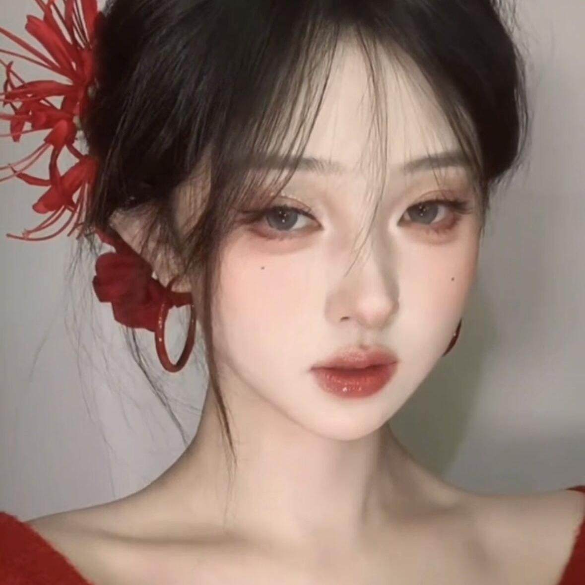 复古安可拉红色夸张大耳圈港风滴油简约耳环女秋冬显白素圈耳钉,饰品/流行首饰/时尚饰品新,耳环,淘宝优惠券,粉丝福利购,淘宝优惠卷