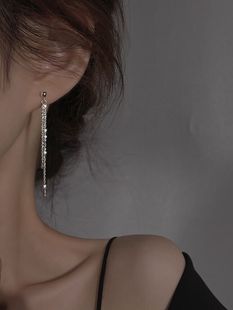 水波粼粼长款 潮轻奢小众高级感耳钉气质耳饰 流苏耳环女2024年新款