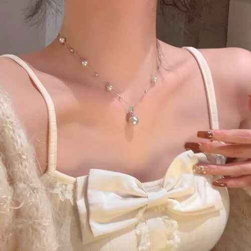 法式复古不规则满天星珍珠项链女