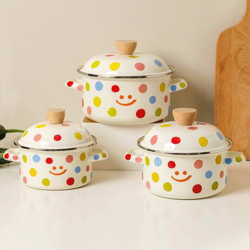 搪瓷汤锅平底可直接做汤碗