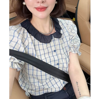 爆款格子衬衫女夏季百搭减龄