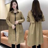 高级感中长款 显瘦2026新款 纯色英伦风大衣洋气外套女 春季 风衣女款