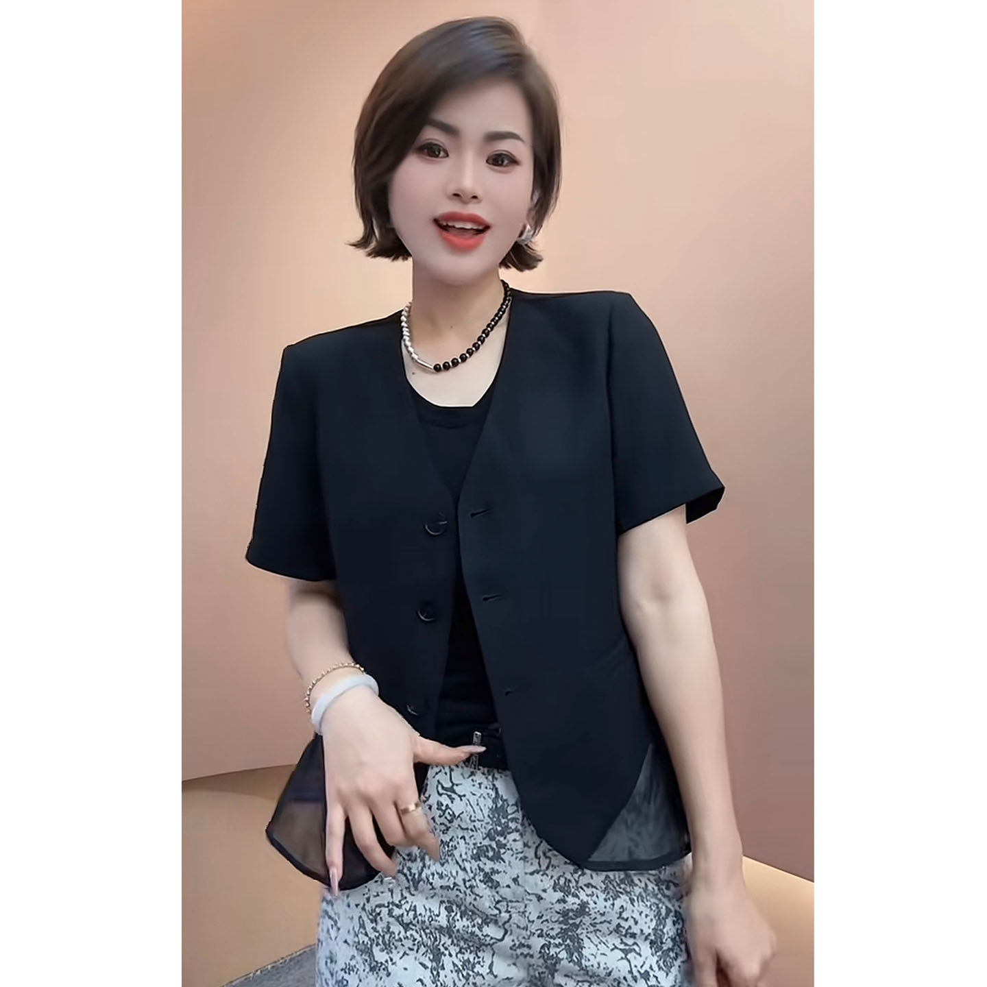 薄款短袖西装外套女款夏季透气图片