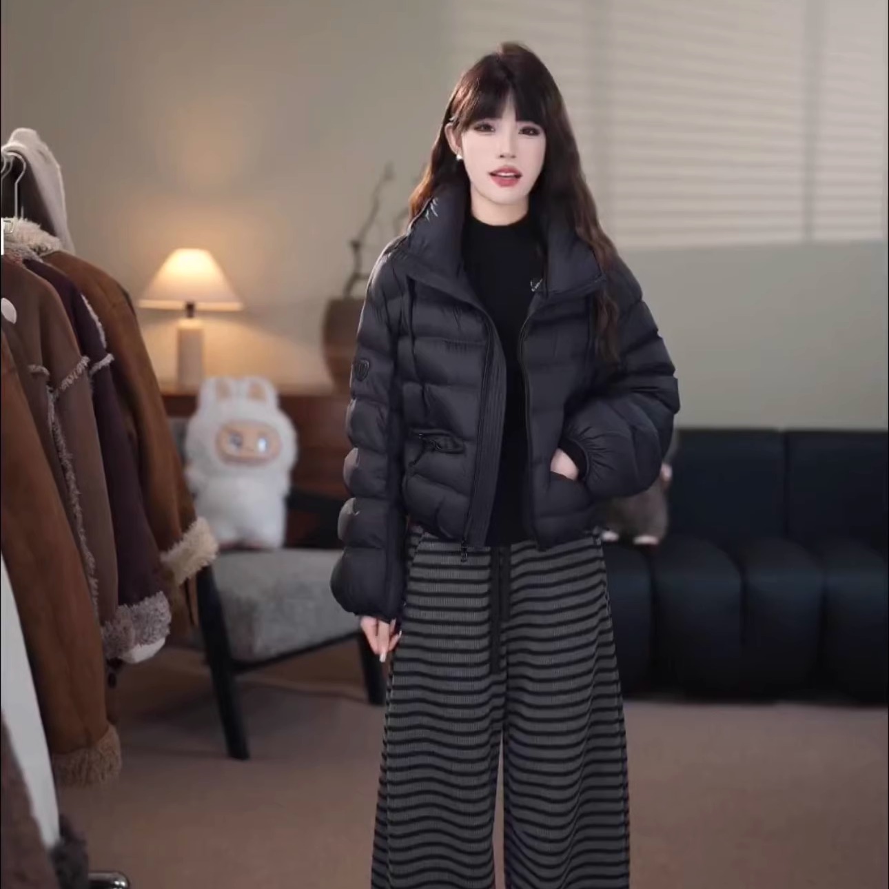 排骨羽绒服女款短款加厚百搭洋气