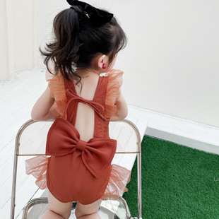韩国公主范可爱蝴蝶结泳装 宝宝泳衣女宝儿童女孩二岁网红2022新款