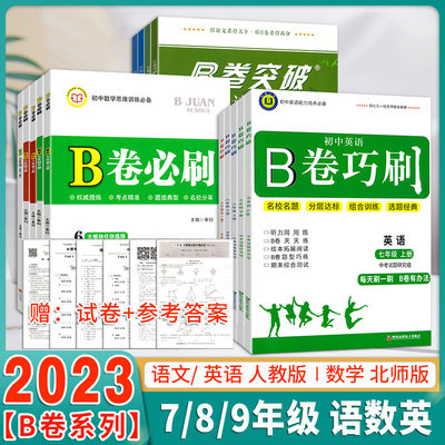 【B卷系列】B卷必刷七八九年级上下册语文数学英语北师人教版专题