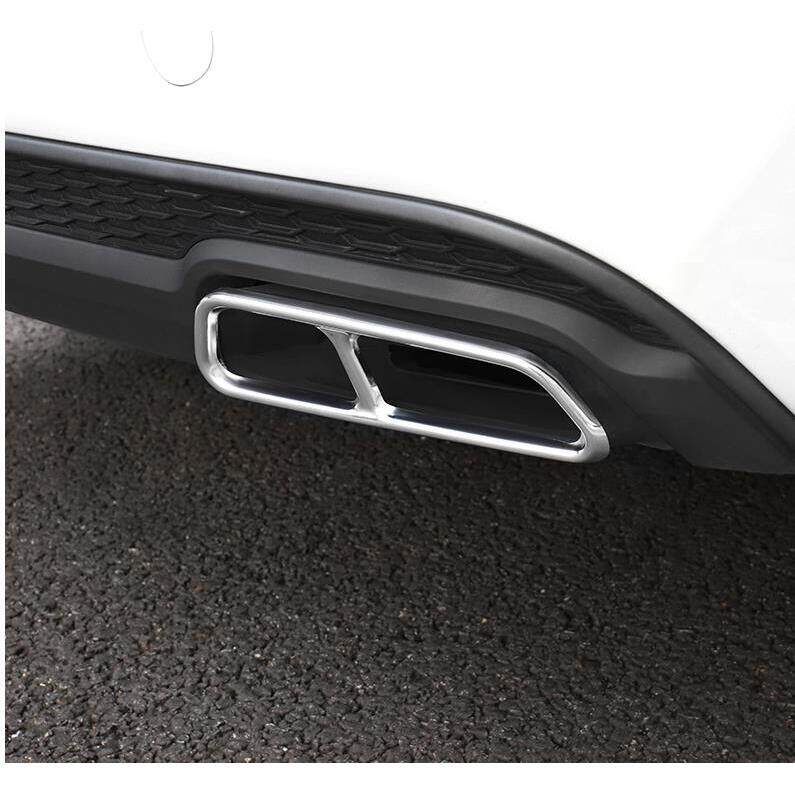 适用16-18款奥迪A6L改装尾喉装饰框A6L四出排气管装饰罩外饰亮条