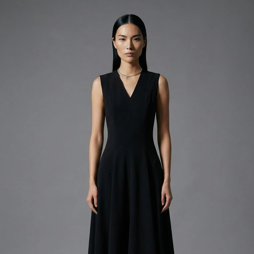 BRAND BY MEI【可以永远相信的小黑裙】赫本纯黑色中长小黑裙深v,女装/女士精品,连衣裙,淘宝优惠券,粉丝福利购,淘宝优惠卷