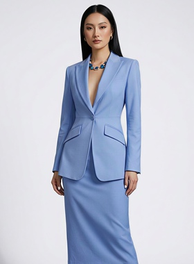 BYMEI高端系列精纺羊毛修身OL通勤职业西装+半身裙